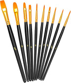 BOSOBO Paint Brushes Set, 10 Pieces Round Pointed Tip Paintbrushes Nylon Hair by ArtistPaintBrushesSet