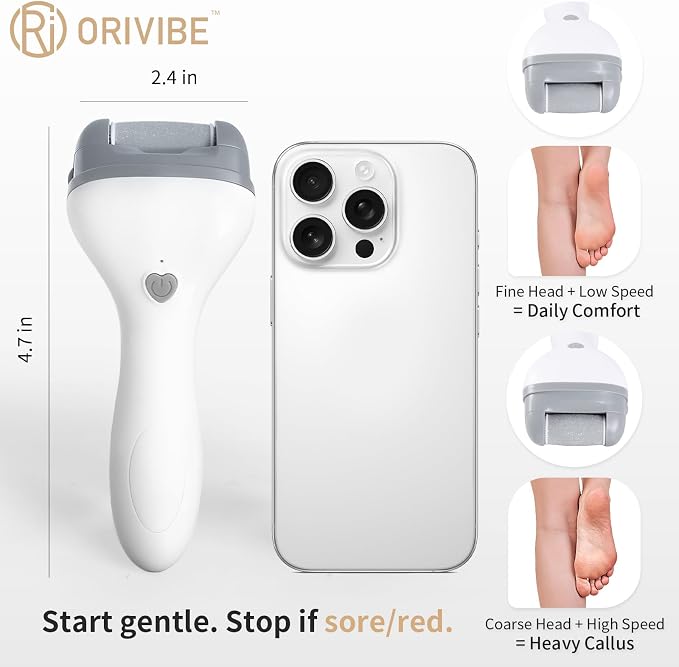 Electric Callus Remover for Feet – 2 Speeds, Fine & Coarse Rollers, USB-C - Image 4