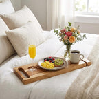 EcoDecors Eleganto 30" Live Edge Solid Teak Bath Caddy Tray - Image 3