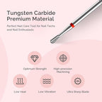 MelodySusie Cuticle Clean Nail Drill Bit, Professional Safety Carbide Under - Image 4