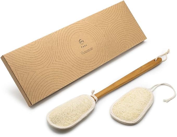 FAAY 17 Inch Natural Exfoliating Loofah Back Scrubber On a Stick - Image 4