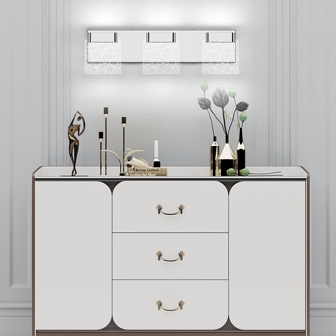 Aipsun Modern Bathroom Vanity Light 3 Light Stainless Steel Chrome Vanity - Image 7
