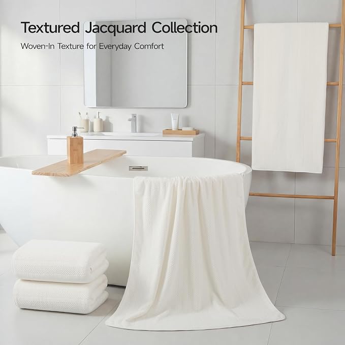 ecolook 4 Pack Microfiber Bath Towels, 31 x 63 inches Extra Large Bath Towel Set - Image 2
