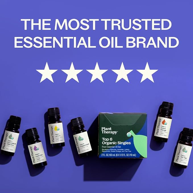 Plant Therapy Top 6 USDA Organic Essential Oil Set - Image 3
