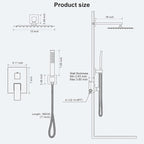 FPXRNG Black Shower Faucet Set, Rainfall Shower System - Image 8