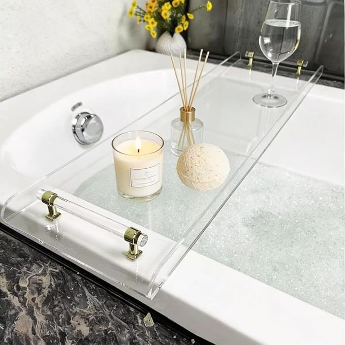 WANLIAN 33inch Luxury Bathtub Caddy Tray by WANLIAN