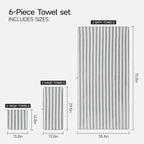 REDKISS Ultra Soft Bath Towel Sets 6-Piece 35"x70" | 100% Microfiber, Highly - Image 3