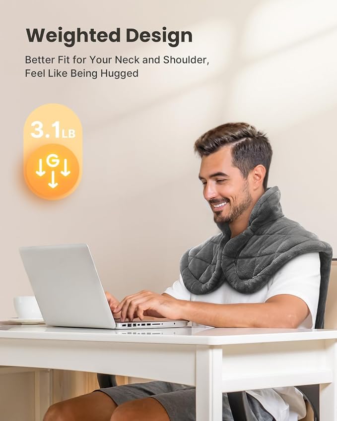 iDOO Heating Pad for Neck and Shoulders and Back for Pain Relief, Mothers Day - Image 2