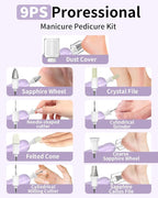 Cordless Electric Nail File Set, Rechargeable Pedicure Tools - Image 5