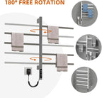 Rotatable Heated Towel Warmer, Plug-in/Hard-Wired Wall Mounted Electric Towel - Image 2