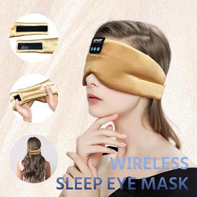 Sleep Mask Bluetooth 5.4 Headphones Soft Wireless Headband Eye Mask Blackout - Image 4