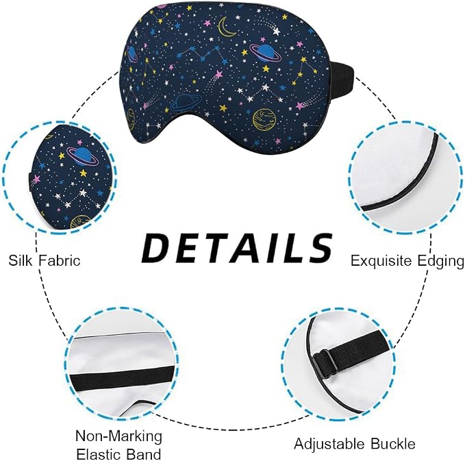 Space Planets Sleep Mask Eye Mask Comets Constellations Stars Night Sky - Image 3