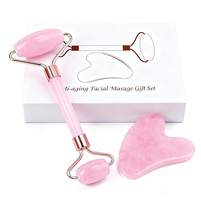 Jade roller and gua sha, facial roller, women's skincare tool, self-care gift by Werncy