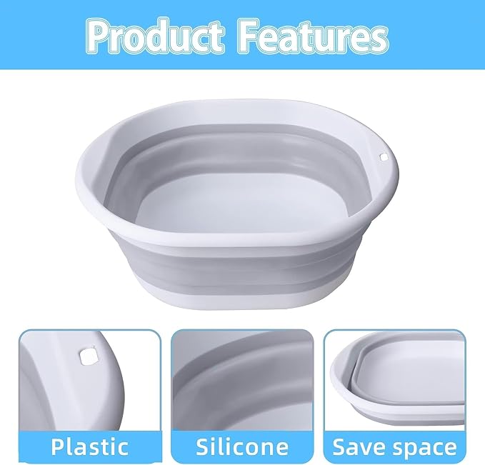 Portable Pool Foot Bath, Collapsible Pool Foot Wash Basin Tub, Foot Bath Basin - Image 4