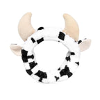 4PCS Cow Print Headbands for Washing Spa Face Wristband Set, Bath Makeup - Image 2