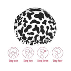 Black And White Cow Skin Abstract Animal Farm Shower Cap - Image 7