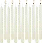 WPONSZU 10 Inch Ivory Spiral Taper Candle Set of 12 Pack Unscented Dripless - Image 2