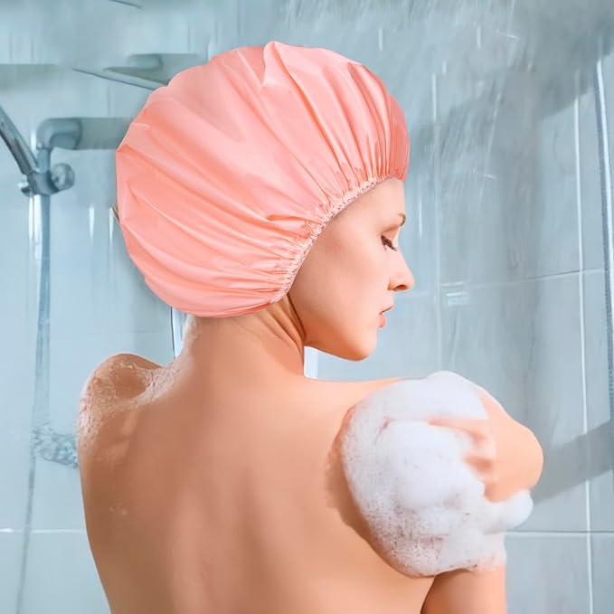 12 PCS Shower Caps for Women, Double Side Waterproof Shower Cap, Reusable - Image 2