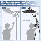 Hibbent Upgraded cUPC Certified 13'' Shower Head Combo, High Pressure 5-spray - Image 4