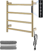 Heated Towel Rack, 4 Bar Wall Mounted Towel Warmer by TRJIKAG