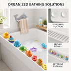Bathtub Splash Guard for Tub Kids, Silicone Bath Toy Holder & Tub Side Tray - Image 5