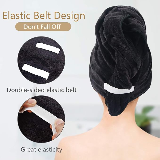 SUNLAND Microfiber Hair Towels Anti Frizz Hair Drying Towel Super Absorbent - Image 7