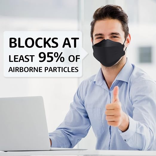 LEVENIS KN95 Face Masks 50 Pack, Breathable Comfortable and Disposable KN95 Mask - Image 6