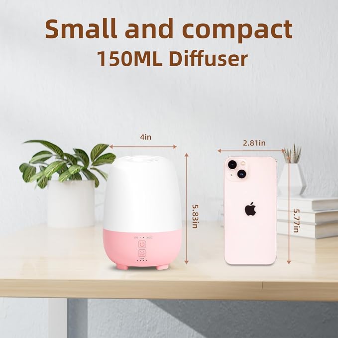 SEEDSEEL Cordless Essential Oil Diffuser 150ML, Rechargeable Battery, 7H Runtime - Image 4