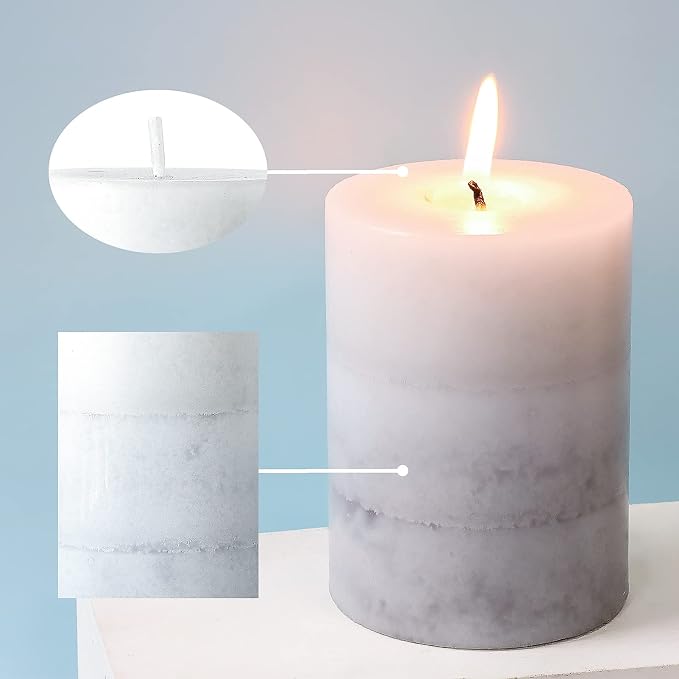Set of 3 Scented Pillar Candles Creamy Coconut Scented 3" x 4" Long-Lasting - Image 7