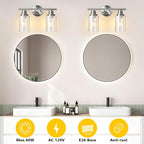 Unicozin 2 Light Vanity Lights, Brushed Nickel Wall Sconce Light - Image 5