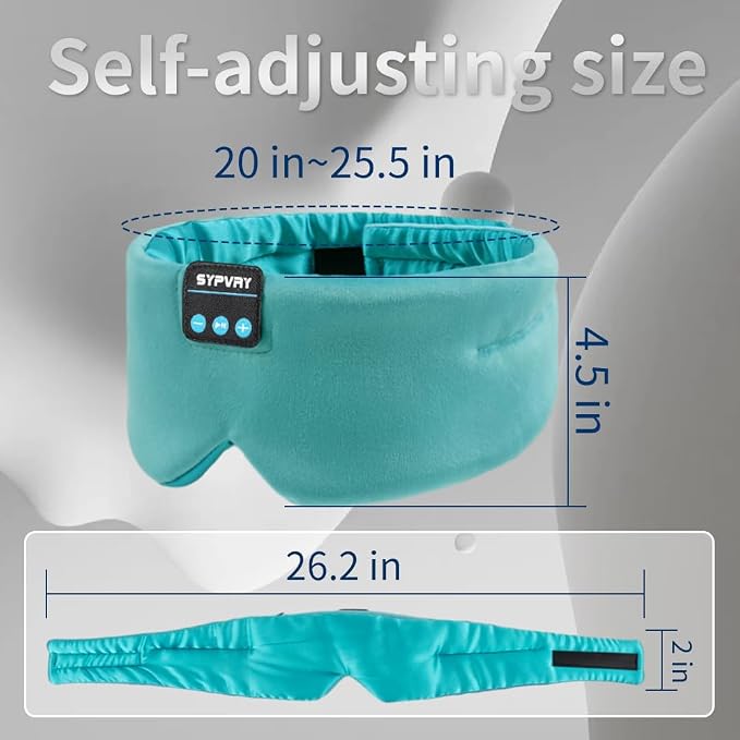 Sleep Mask Bluetooth 5.4 Headphones Soft Wireless Headband Eye Mask Blackout - Image 6