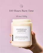 M&SENSE Gardenia Jasmine Scented Candle, 110 Hours Slow Burning Clean Non Toxic - Image 3
