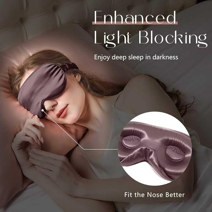 ZIMASILK Adjustable 22 Momme 100% Mulberry Silk Sleep Mask, Upgraded 3D - Image 6