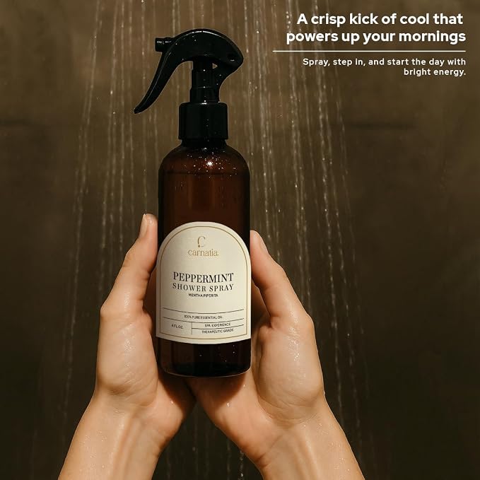 Carnatia Peppermint Shower Spray – Aromatherapy Essential Oil Mist - Image 4