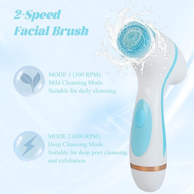 Facial Cleansing Brush, 3in1 Silicone Face Scrubber, Waterproof Facial Scrubber - Image 4