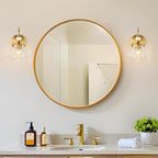 1 Piece Vintage Wall Sconce, 1-Light Brushed Gold Finish Wall Sconce - Image 9