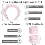 Spa Headbands for Washing Face Wristband Set Sponge Makeup Skincare Headband - Image 2