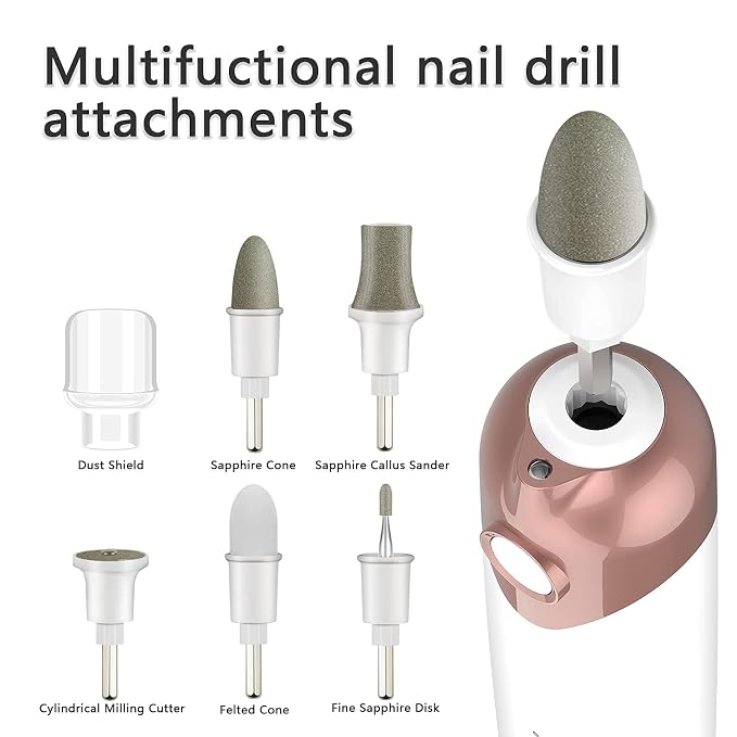 Professional Manicure Pedicure Kit, Electric Nail File Set, Cordless Electric - Image 8