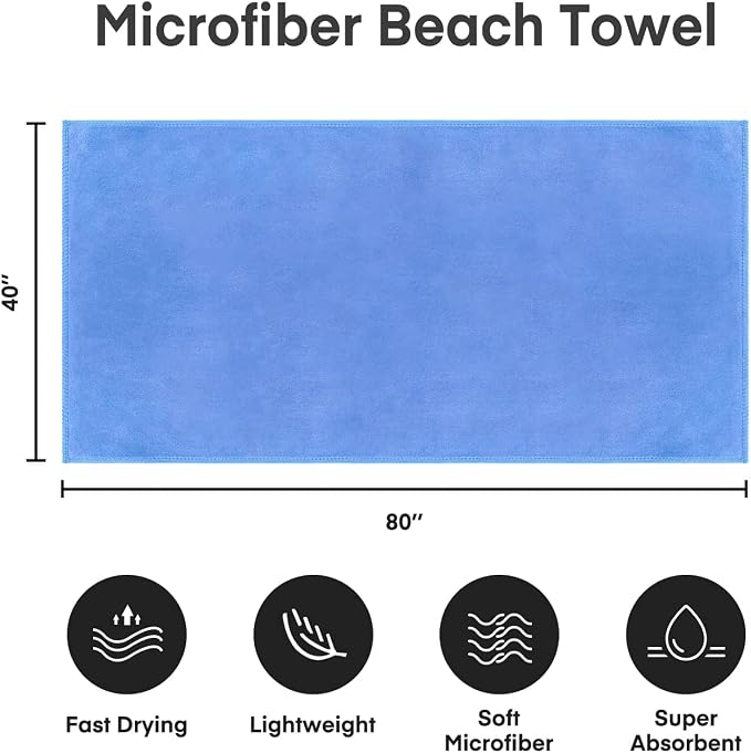 JML Bath Sheet Towels Pack of 2, Extra Large Microfiber Towel Set - Image 4