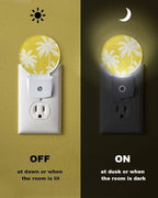 Night Lights Auto Sensor Tropical Palm Trees Night Light Yellow Linen Coastal - Image 6