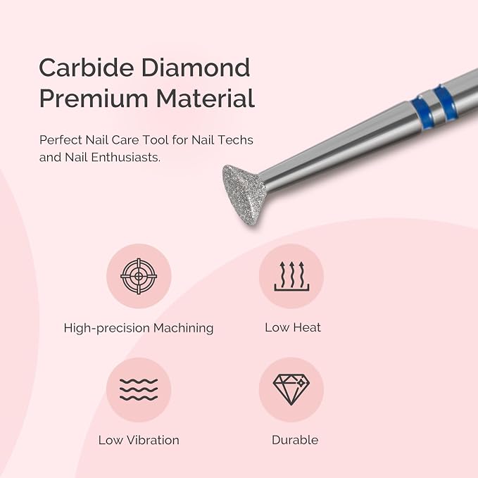 MelodySusie 4mm Inverted Tapered Cuticle Clean Nail Drill Bit 3/32'', - Image 6