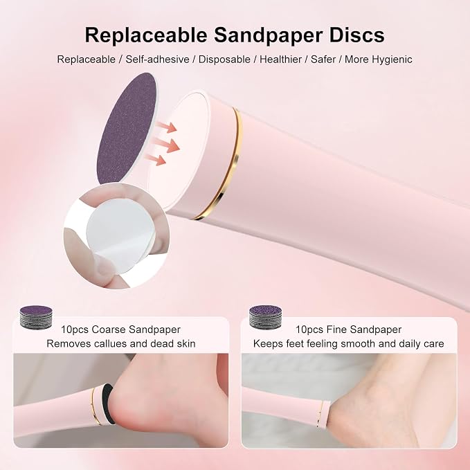2026 Upgraded Electric Foot Callus Remover, 3-Speed Ergonomic Rechargeable - Image 3