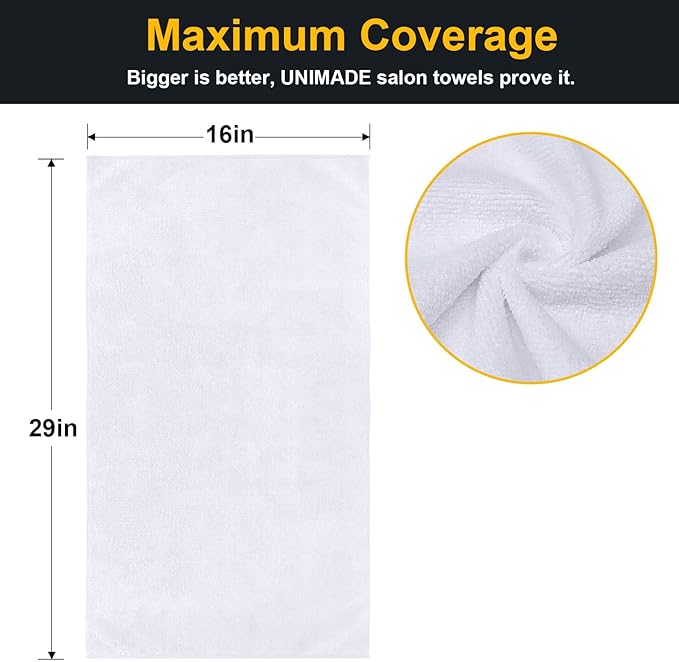 UNIMADE Salon Towels 24 Pack, Super Soft Microfiber Hand Towel, Highly - Image 2