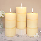 3x6 Inches Jasmine Scented Pillar Candles Ivory White Hand-Poured Long Burning - Image 2
