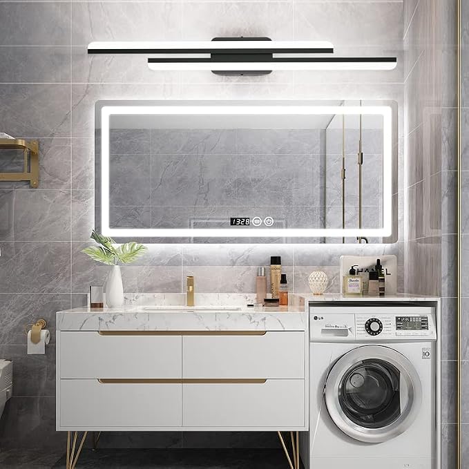 Ralbay 40" LED Black Vanity Light 40W Frosted Aluminum Modern LED Black - Image 3