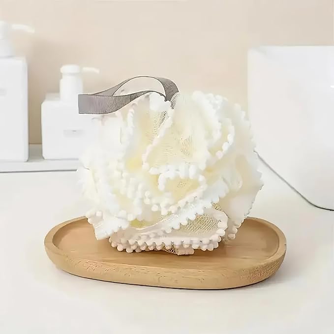 Large Luxurious Bath Ball Loofah Sponge Pouf Puff Mesh - Image 2