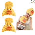 2-Pack Ultra Absorbent Boys Duck Hair Dry Wrap Towel, Cute Animal Quick Drying by Nawpheki
