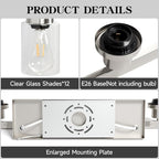 Brushed Nickel Bathroom Vanity Light, 12 Light Brushed Nickel Bathroom Lighting - Image 4