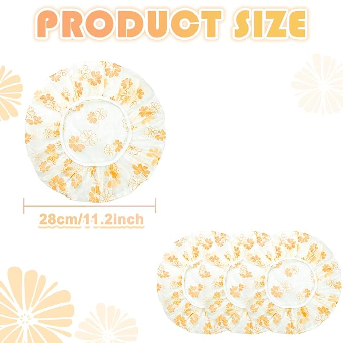 18Pcs Plastic Shower Caps for Women Waterproof Bath Caps Bathing Hair Cap - Image 2