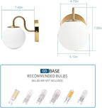 Modern Bedroom Wall Sconce Brushed Brass Indoor Wall Light Fixture Milk White - Image 5